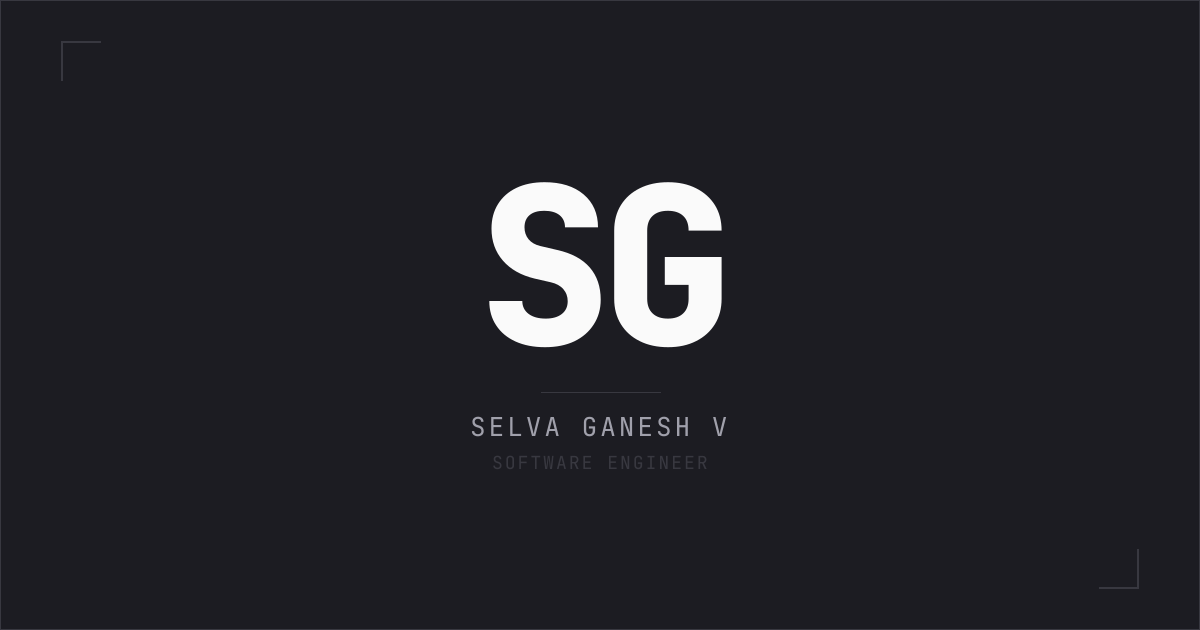 Selva Ganesh V - Full Stack Developer